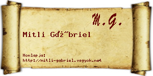 Mitli Gábriel névjegykártya